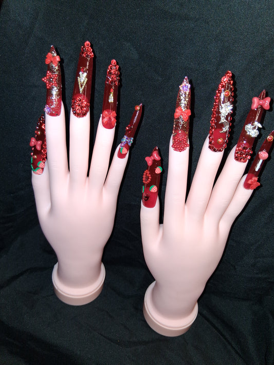 COCOMONEY NAILS CUSTOM 1 OF 1 GLUE ON PRESS ON COMES WITH FREE GIFTS #o91