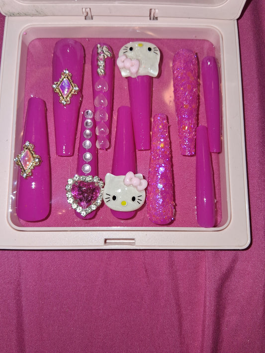 COCOMONEY NAILS CUSTOM 1 OF 1 GLUE ON PRESS ON COMES WITH FREE GIFTS #o47