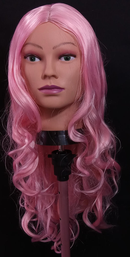 COCOMONEY WIG LONG PINK WAVY SYNTHETIC
