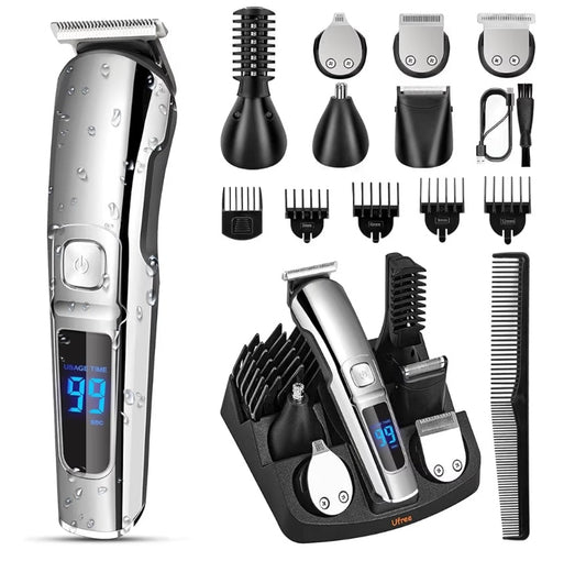 Beard Trimmer for Men, Waterproof Electric Razor for Nose, Body, Face & Mustache, Cordless Hair Clippers Shavers Grooming Kit, Gifts for Men Husband Father