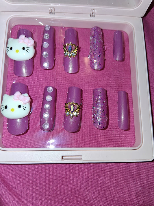 COCOMONEY NAILS CUSTOM 1 OF 1 GLUE ON PRESS ON COMES WITH FREE GIFTS #o69