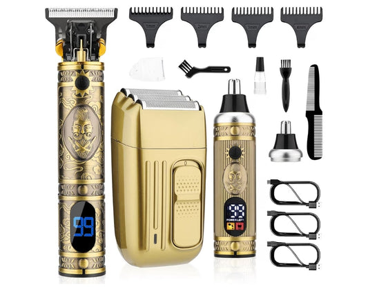 Professional Hair Trimmer for Men,Hair Clippers Nose Hair Trimmer Shaver Set,Cordless Barber Clippers,T-Blade Beard Trimmer Electric Shaver Razor for Men Haircutting Grooming Kit