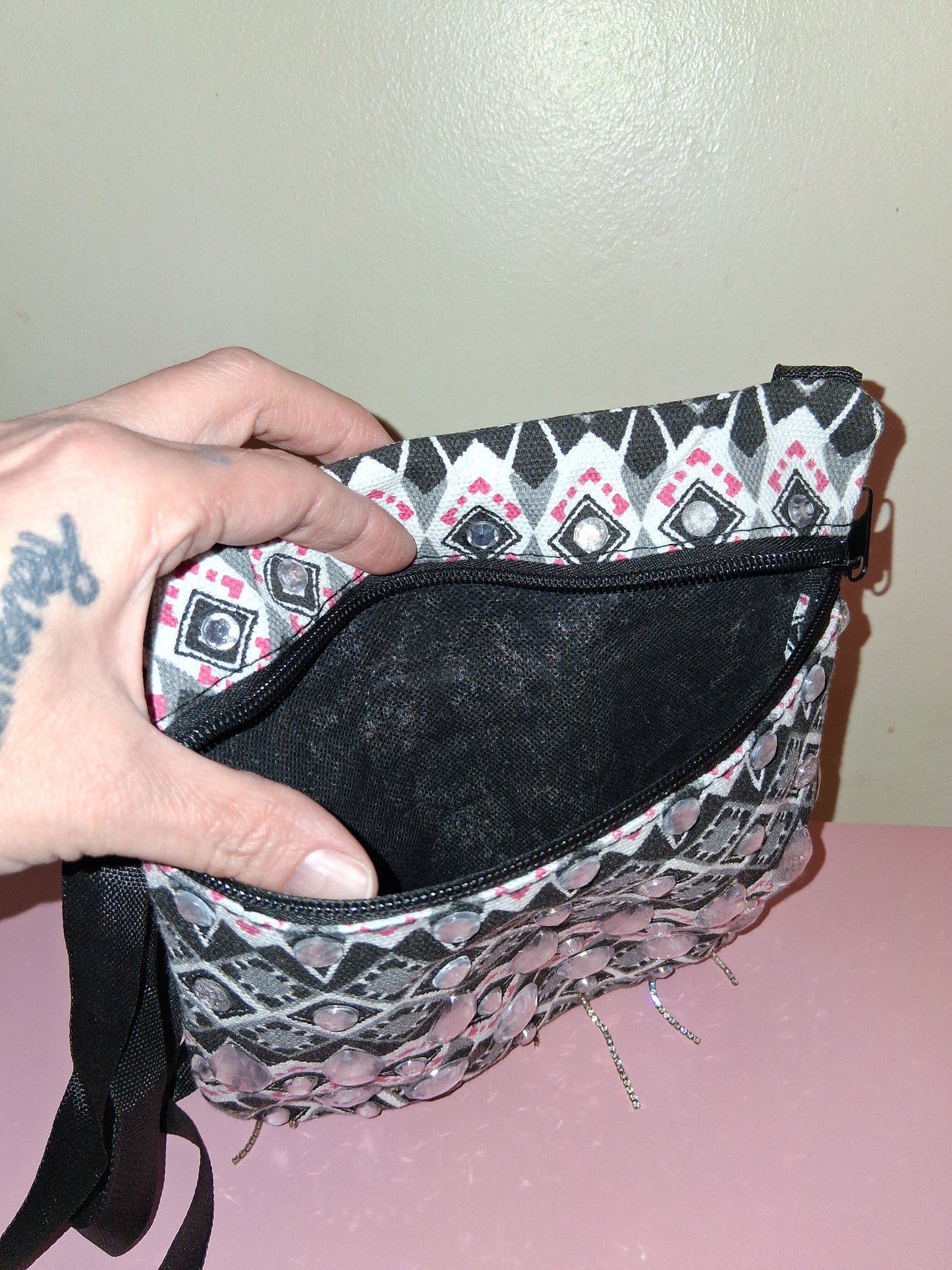 COCOMONEY cross body bag custom 1 of a kind 8 half wide in by 8 in long by 2 half in