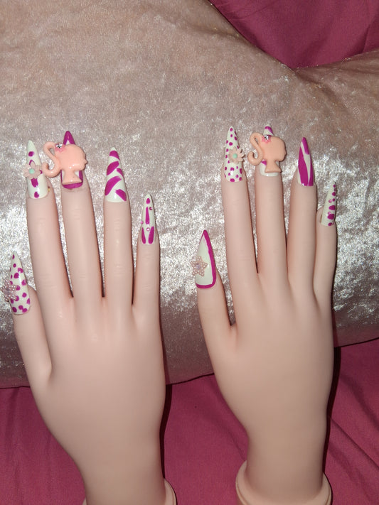 COCOMONEY NAILS CUSTOM 1 OF 1 GLUE ON PRESS ON COMES WITH FREE GIFTS #b97