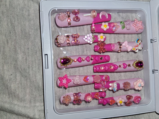 COCOMONEY NAILS CUSTOM 1 OF 1 GLUE ON PRESS ON COMES WITH FREE GIFTS #p60