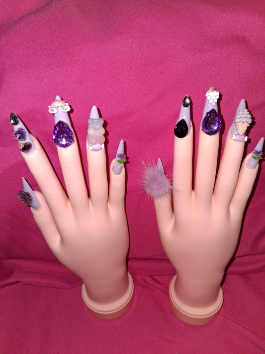 COCOMONEY NAILS CUSTOM 1 OF 1 GLUE ON PRESS ON COMES WITH FREE GIFTS #o12