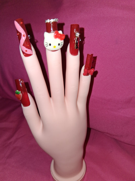 COCOMONEY NAILS CUSTOM 1 OF 1 GLUE ON PRESS ON COMES WITH FREE GIFTS #o87