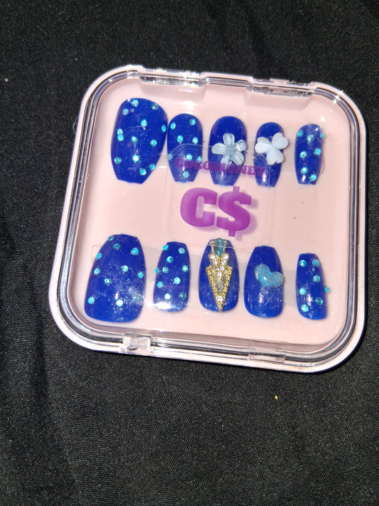 COCOMONEY NAILS CUSTOM 1 OF 1 GLUE ON PRESS ON COMES WITH FREE GIFTS #b59