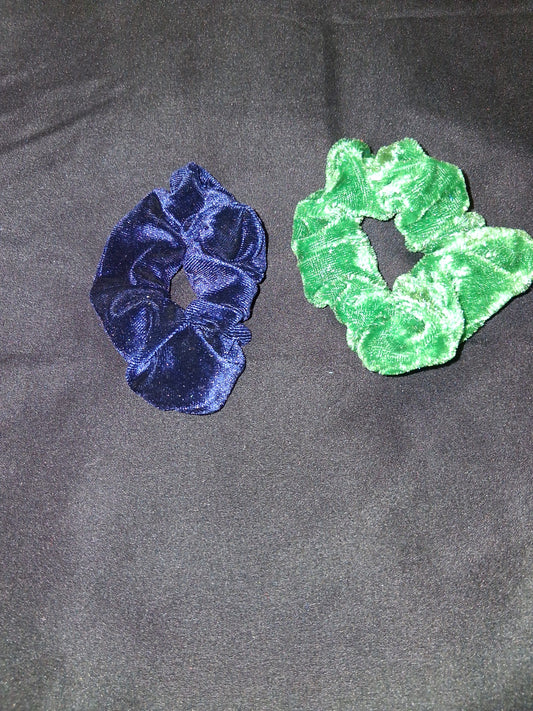COCOMONEY HAIR SCRUNCHIES 2 PIECES SATIN OR VELVET