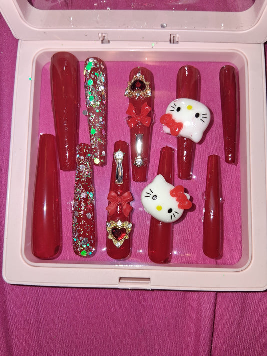 COCOMONEY NAILS CUSTOM 1 OF 1 GLUE ON PRESS ON COMES WITH FREE GIFTS #o34