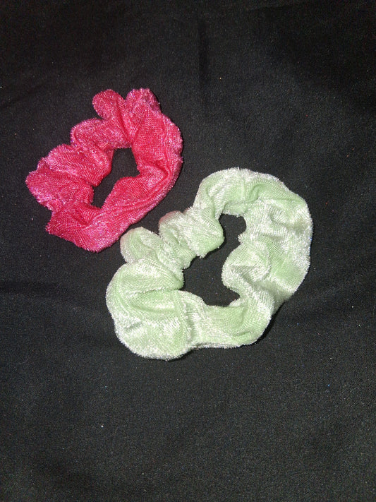 COCOMONEY HAIR SCRUNCHIES 2 PIECES SATIN OR VELVET