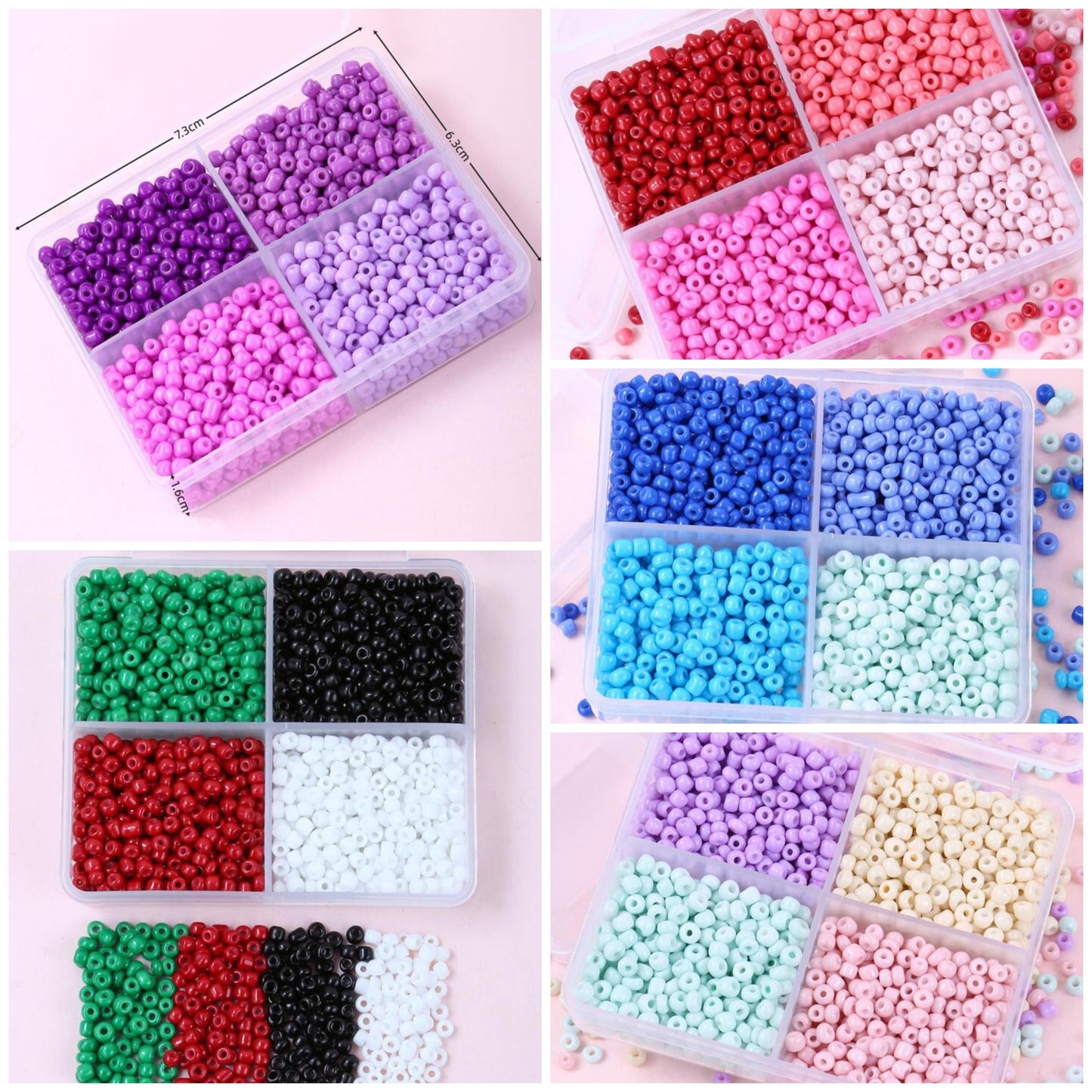 4 colors 1 box 1500pcs 3mm seed beads for women DIY bracelet necklace jewelry making