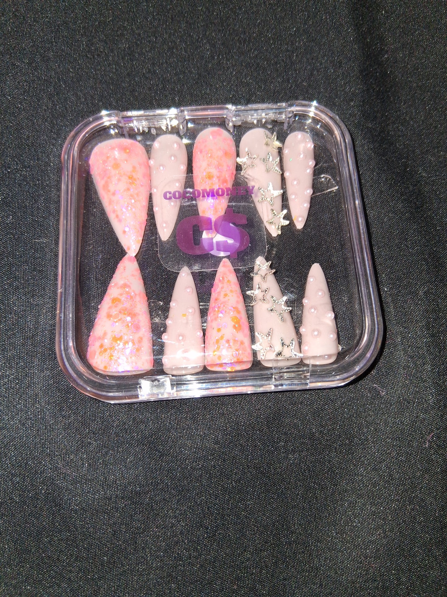 COCOMONEY NAILS CUSTOM ONE OF A KIND PIECES WITH NAIL BAG AND FREE GIFTS ACRYLIC