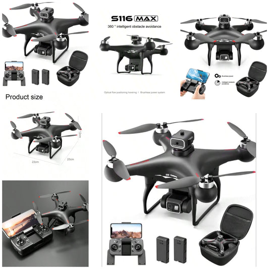 Equipped With 2 Batteries, Brushless Optical Flow Remote Control Drone Dual Camera ESC Camera, Headless Mode, 360 ° Infrared Obstacle Avoidance, Trajectory Flying, WIFI Connection Mobile Phone FPV Toy Holiday Gift