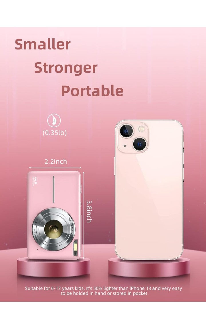 Digital Camera, FHD 1080P Camera, Digital Point and Shoot Camera with 16X Zoom Anti Shake, Compact Small Camera for Boys Girls Kids