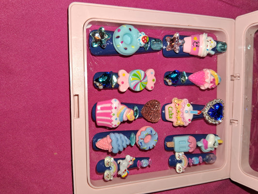 COCOMONEY NAILS CUSTOM 1 OF 1 GLUE ON PRESS ON COMES WITH FREE GIFTS #p17