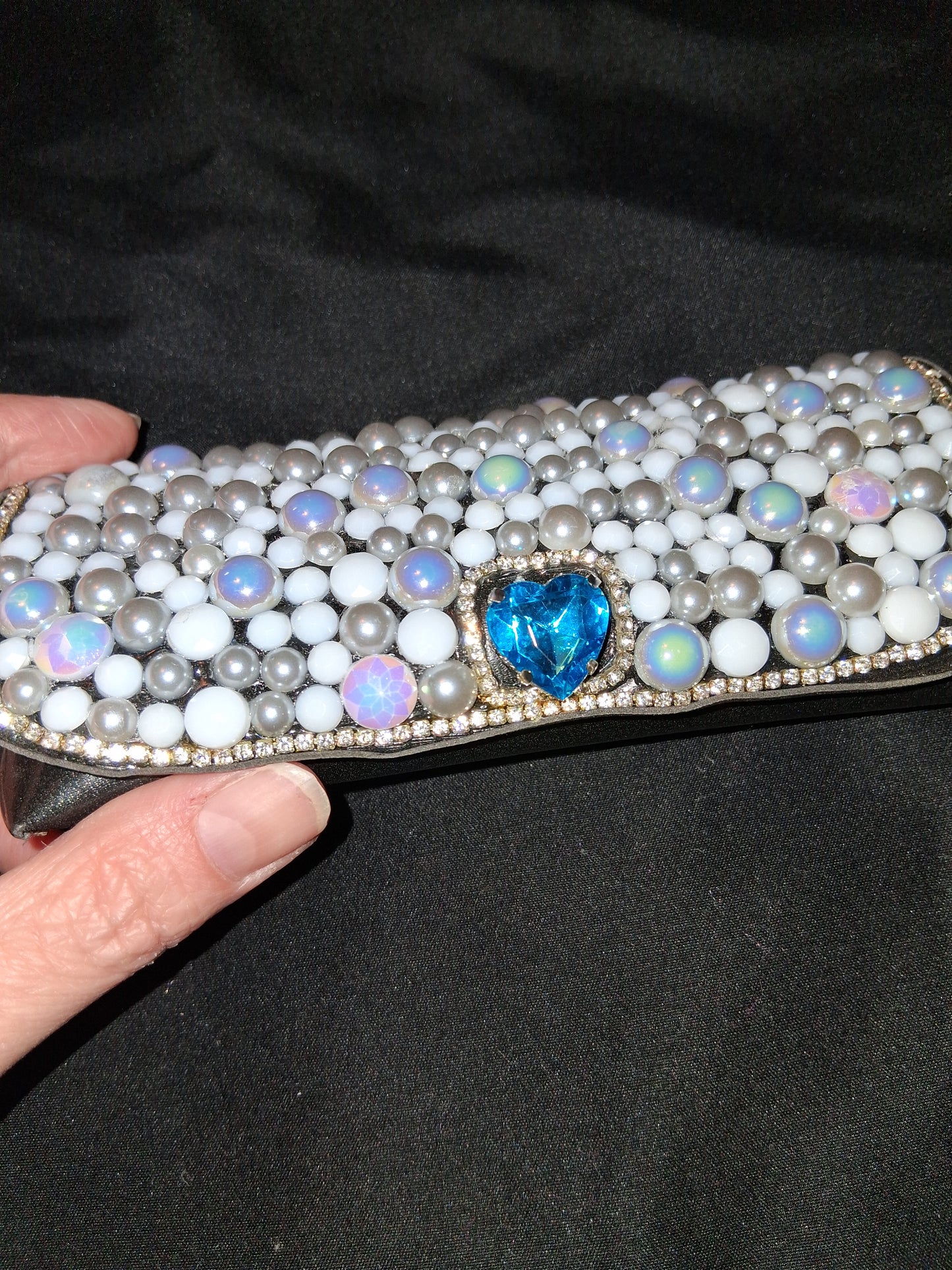 COCOMONEY Glasses Case Custom 1 OF A KIND PIECE GEMSTONES Velcro Closure