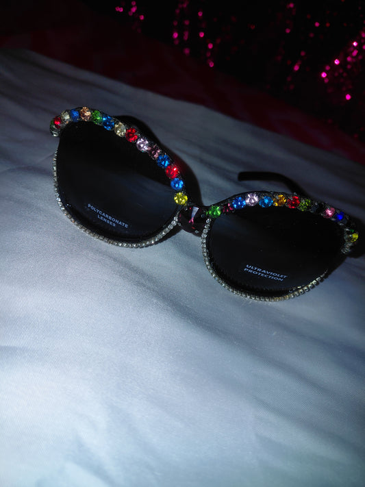Cocomoney Glasses custom 1 of 1 pair sunglasses gemstones plastic materials uv COCOMONEY.STORE