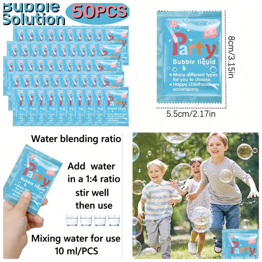 1 Set Of Children's Outdoor Toys/Colorful Bubble Water Supplement/Special Bubble Liquid Bag, Non Toxic, Non Mixing Water Concentrate Some Accessories, Colors, Written Words, Patterns, Shapes Are Random pp material