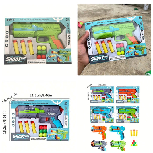 1pc Teenager & Adult Simulation Toy Gun, Manual Pulling Of The Bolt, Eva Soft Bullet Foam Dart Gun, Innovative Outdoor Shooting Toy random Color plastic 14 and up