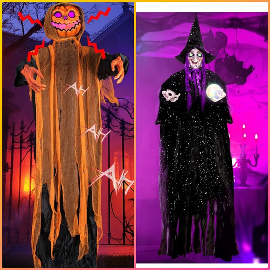 Hanging Talking Animatronics Witch with Sound affects see description for details