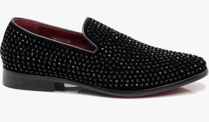 Velvet Rhinestone Designer Dress Loafers Slip On Shoes Classic Tuxedo Dress Shoes