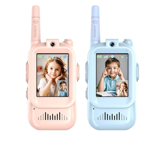 2pk.Kids Walkie Talkies with Video – Screen Display Toy Radios with Voice Effects, One-on-One Pairing, Long Range – Birthday Toys Gifts for Boys & Girls Ages 3 and up