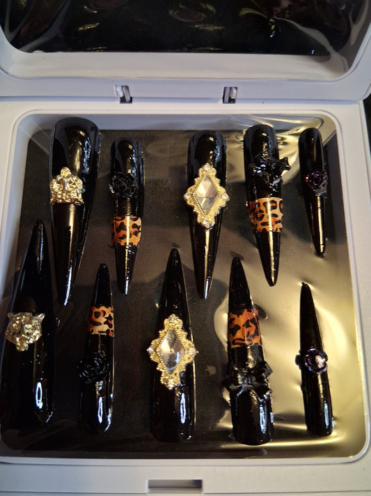 COCOMONEY NAILS CUSTOM 1 OF 1 GLUE ON PRESS ON COMES WITH FREE GIFTS #o93
