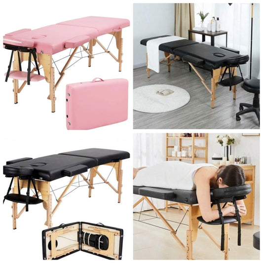 Massage Bed 2 Fold Massage Table Portable Spa Table Salon Bed Beauty Bed