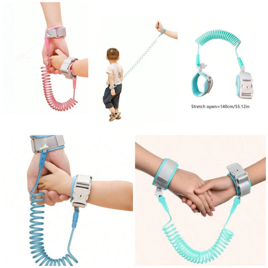 1pc Anti-Lost Tether Baby Wrist Link Chain Retractable Anti-Lost Rope Leash Bracelet With Key Lock, Upgraded Version 100%polyester
