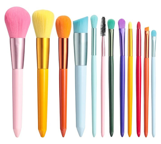 Makeup Brushes Colorful 12 Pcs Makeup Brush Set Foudation Concealer Blush Eyeshadow Brush