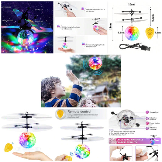 Mini Flying Ball Toy, Rechargeable Glowing Ball, Infrared Ensing Remote Control, Indoor And Outdoor Games, Birthday And Festival Gift Toy For Boys And Girls