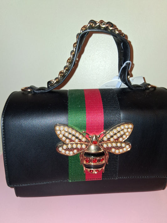 COCOMONEY HANDBAG BLACK WITH WALLET AND STRAP 10IN BY 8IN BY 5IN ONLY 2 of these pu