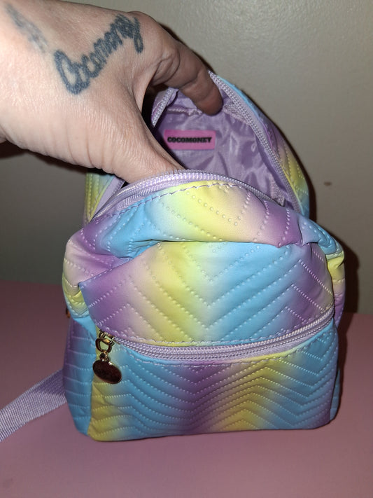 COCOMONEY MINI BOOK BAG PURPLE 9IN BY 8IN BY 4IN only 1