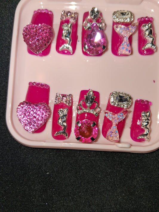 COCOMONEY NAILS CUSTOM 1 OF A KIND PIECES ACRYLIC COMES WITH FREE GIFTS