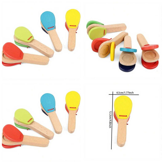 1pc Fun Percussion Instrument Toy, Perfect For Early Learning & Music Development (Random Colors) wood