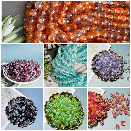 200/500pcs 6mm/8mm Jade Glass Beads For DIY Jewelry Making, Garment Accessories, Mobile Phone/Purse Pendants