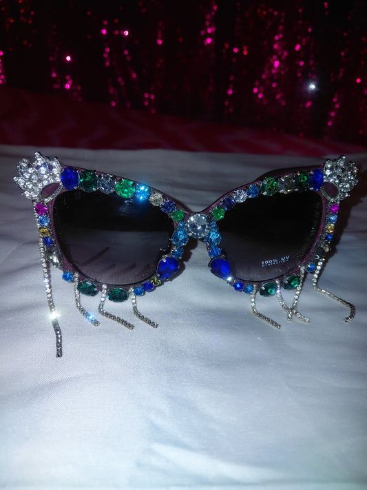 Cocomoney Glasses custom 1 of 1 pair sunglasses gemstones plastic materials uv COCOMONEY.STORE