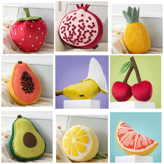 Fruit Shaped Pillows Series Strawberry Shaped Throw Pillow, Fun Home Decor of Fruit Themed Shaped Cushions, Decorative Shaped Pillow for Couch Bed and Chair,