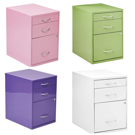 Heavy Duty 3-Drawer Metal File Cabinet for Standard Files and Office Supplies,