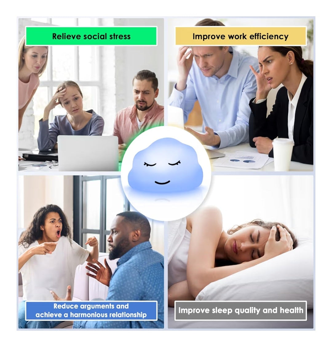 Breathing Lamp Guided Visual Meditation Tool for Mindfulness,Anxiety Relief&Calm Your Mind for Stress&Visual Relaxation and Restful Sleep,478 Seconds Breathing Rate Change 3 Colors,Gift for Kids