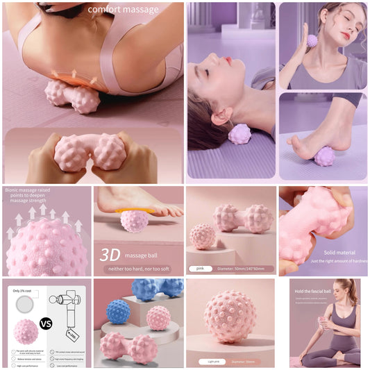 2pcs Massage Ball, Fascia Ball, Muscle Relaxation Ball, Acupressure Spiky Ball, Yoga Fitness Ball, Handheld Foot Roller