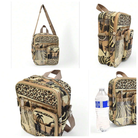 Safari Travel Sling Bag For Men And Women Versatile Everyday Utility Crossbody Shoulder Bag With Large Capacity Multi-Compartment Organizer Adjustable Strap Durable Lightweight Canvas Tote For Outdoor Work Hiking Commuting Unisex Compact Messenger Daypack