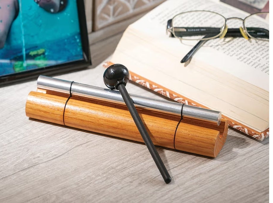 Wind Chimes Zenergy Solo Hand Chime, Silver (7") Musically Tuned for Meditation, Yoga and Mindfulness, Bell Percussion Instrument For Teachers and Classrooms