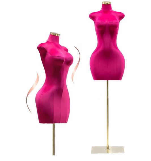 Plus-Size Curvy Female Mannequin Torso,Adjustable Body Dress Form with Metal Square Base,Full-Body Display for Clothing Store,Tailor Shop,or Design Office,Adjustable 61-76.8in,Sexy Manikin for Dresses