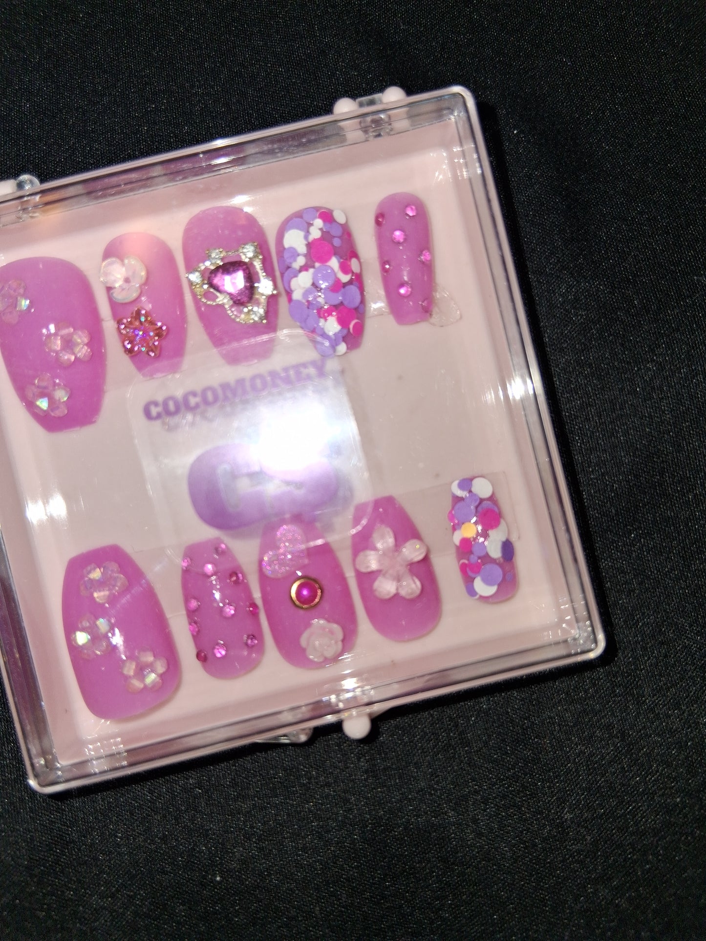 COCOMONEY NAILS CUSTOM ONE OF A KIND PIECES WITH NAIL BAG AND FREE GIFTS ACRYLIC