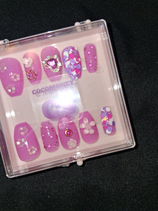 COCOMONEY NAILS CUSTOM ONE OF A KIND PIECES WITH NAIL BAG AND FREE GIFTS ACRYLIC