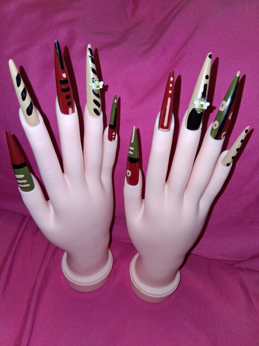 COCOMONEY NAILS CUSTOM 1 OF 1 GLUE ON PRESS ON COMES WITH FREE GIFTS #o77