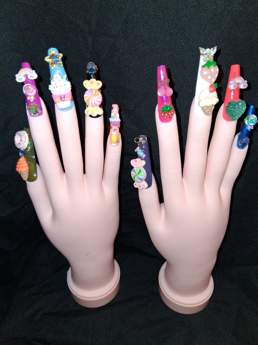 COCOMONEY NAILS CUSTOM 1 OF 1 GLUE ON PRESS ON COMES WITH FREE GIFTS #o86