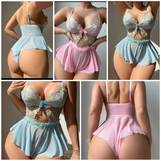Embroidery Lace Sexy Women's Lingerie Set COCOMONEY